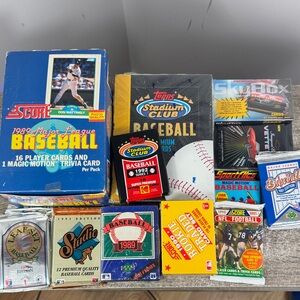 Lot of baseball cards sealed upper deck score Topps 1989 stadium club